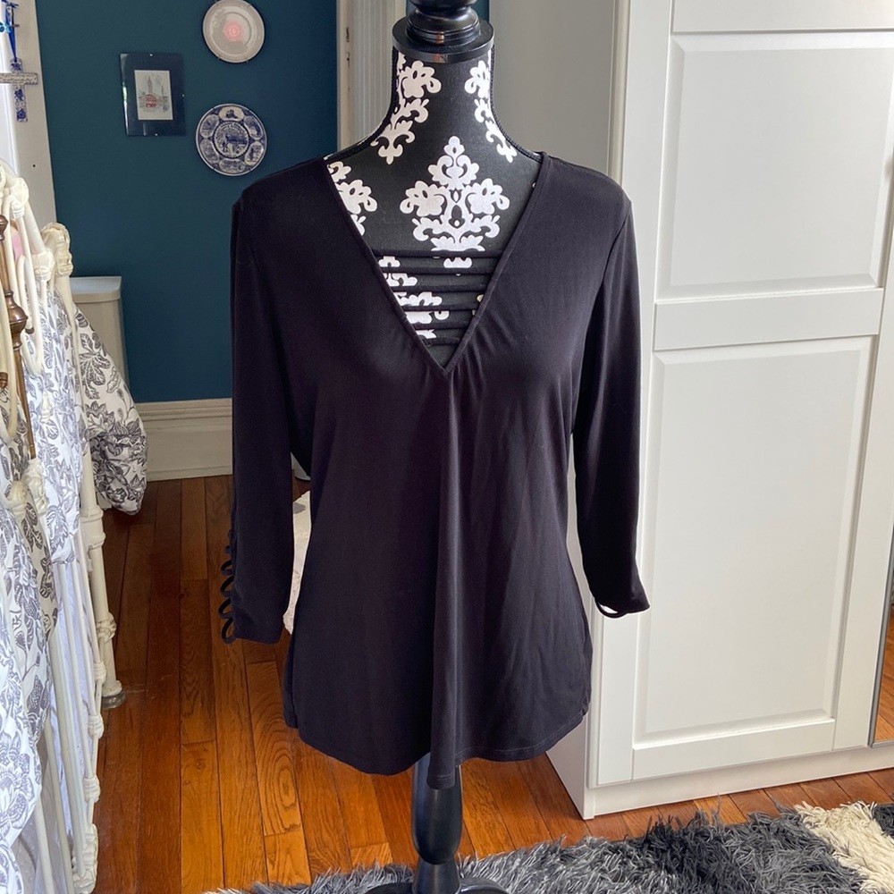 Bisou Bisou Michele Bohbot Black Fitted Top